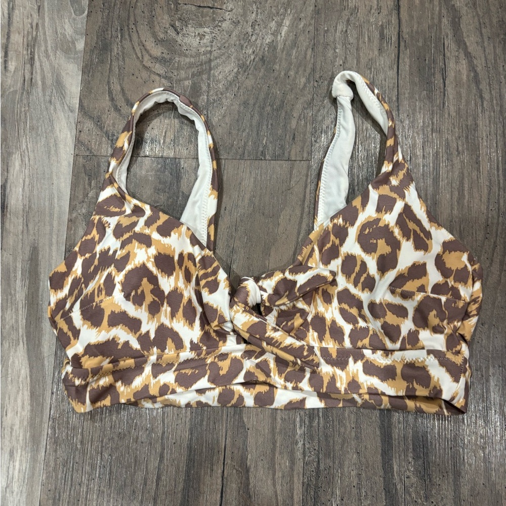 NWOT Leopard Print bikini top - Brown & Cream